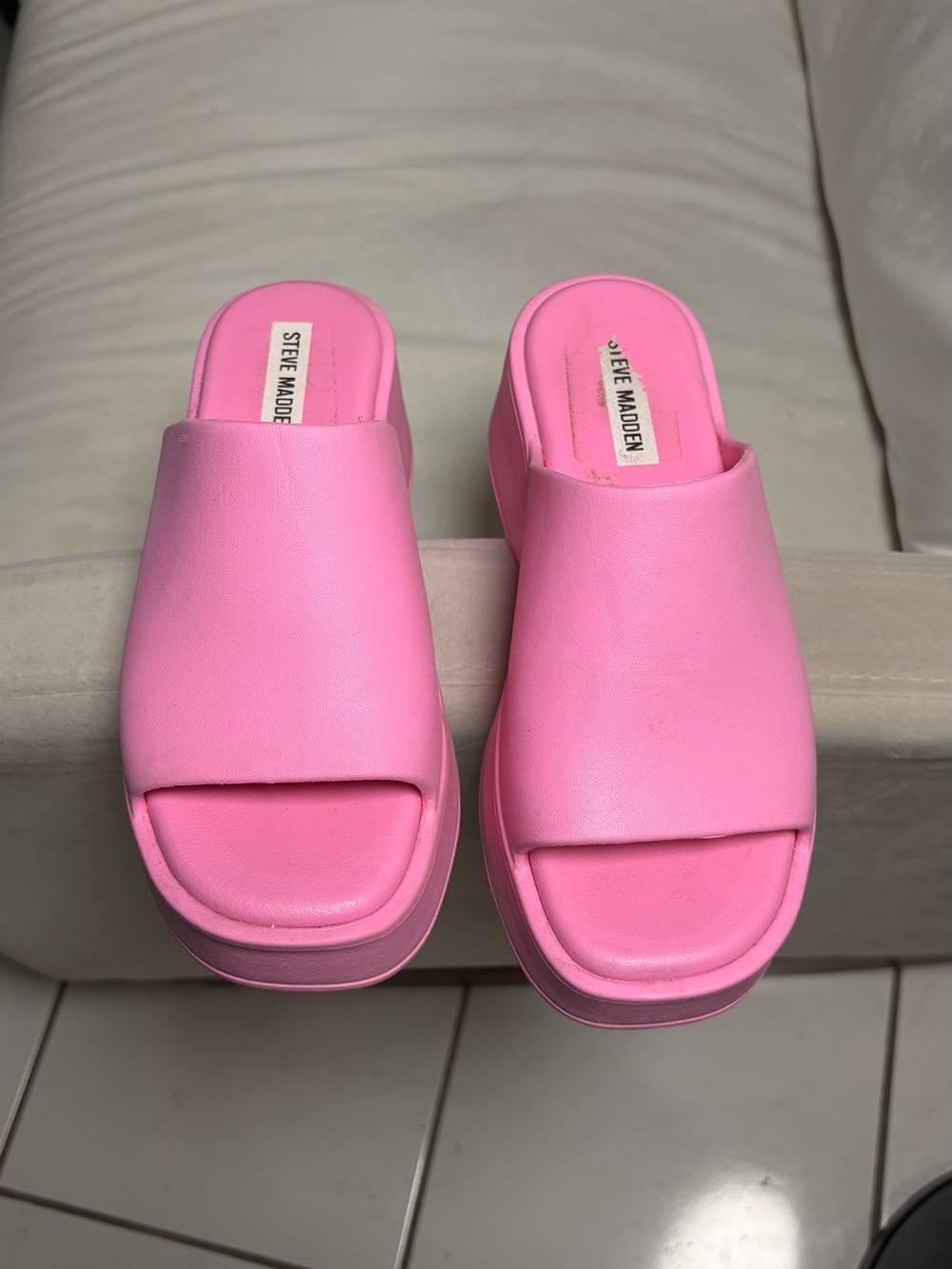 Steve Madden Bubblegum Pink Platform Slide Mules